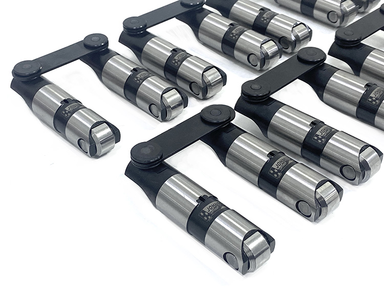Cam Motion Johnson Hydraulic Roller Lifter Set w/ Tie Bar design and Axle Oiling