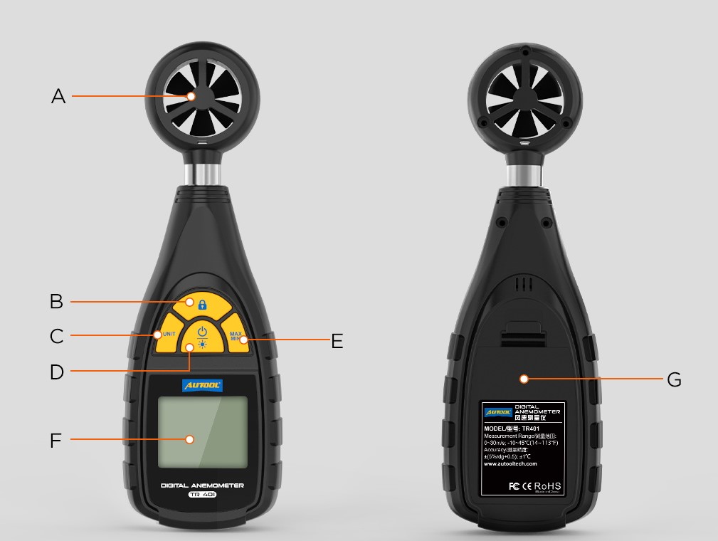 Autool TR401 Digital Anenometer