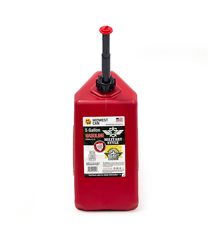 MWC 5 Gallon Plastic Jerry Gasoline Can w/ Quick Flow Spout