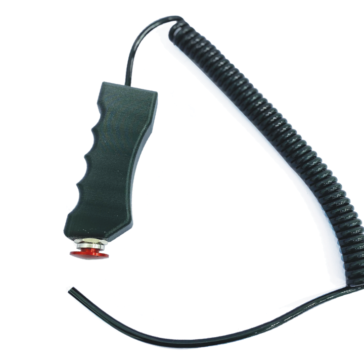 Nitrous Outlet Quick Fire Pistol Grip Logo Momentary Mushroom Cap Push-Button w/ Spiral Stretch Cord