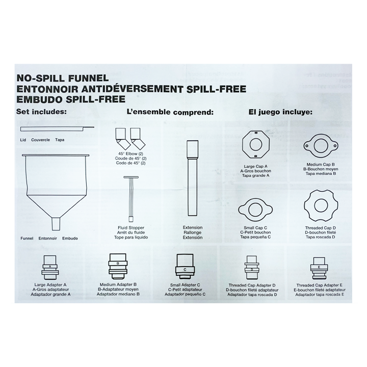 Coolant Filling Funnel Kit, 15pcs/set
