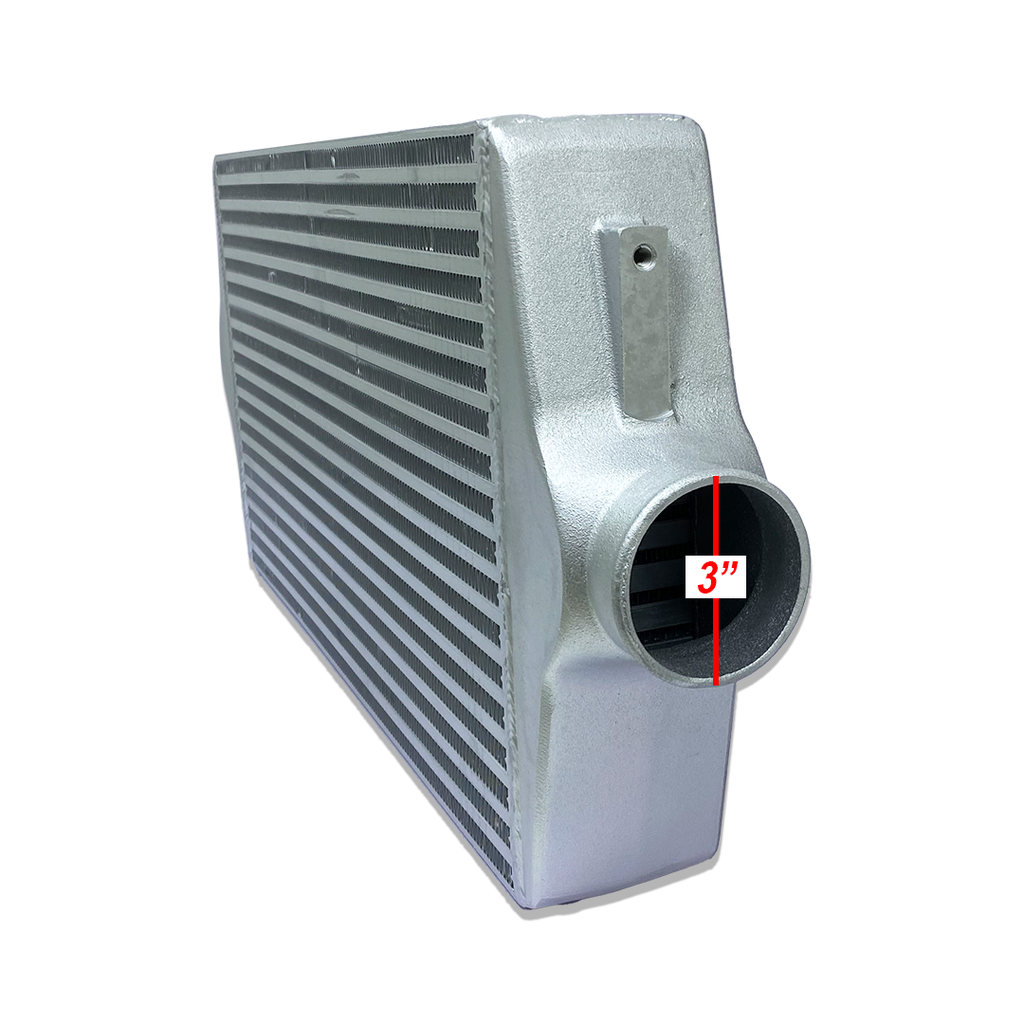 HF Intercooler Core Size, 12.5"x22"x3.5", Overall Length 28", 1200 CFM Flow Rate, 760 HP Efficient, Less than 1.5psi Pressure Drop at Max Flow