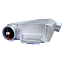 HF Intercooler Core Size, 25"x6"x3.5", Overall Size, 26.5"x11.5"x3.5", 1-3" Outlet and 1-3" Inlets, Passenger or Driver Side, Outlet is Angled 15 degrees Back Towards Engine, 1453 CFM Flow Rate, 968 HP Efficient, 1.5psi Pressure Drop at 1453 CFM