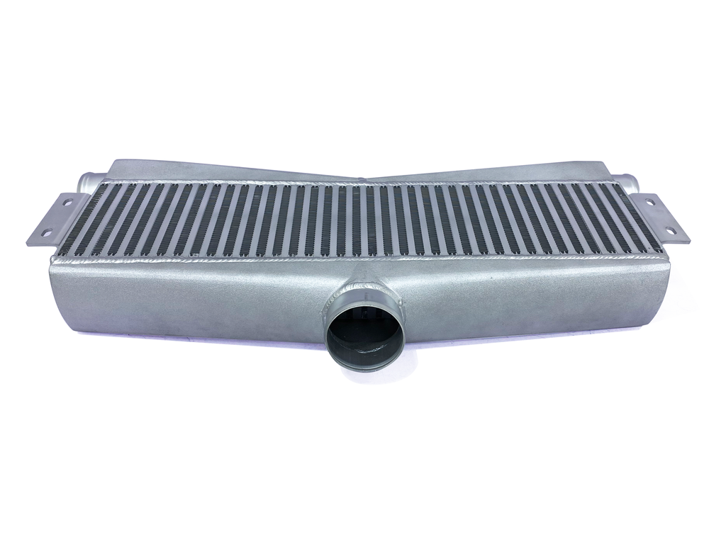 HF Intercooler Core Size, 25"x6"x3.5", 1-3" Outlet and 2-2.5" Inlets, Outlet is Angled 15 degrees, 1453 CFM Flow Rate, 968 HP Efficient