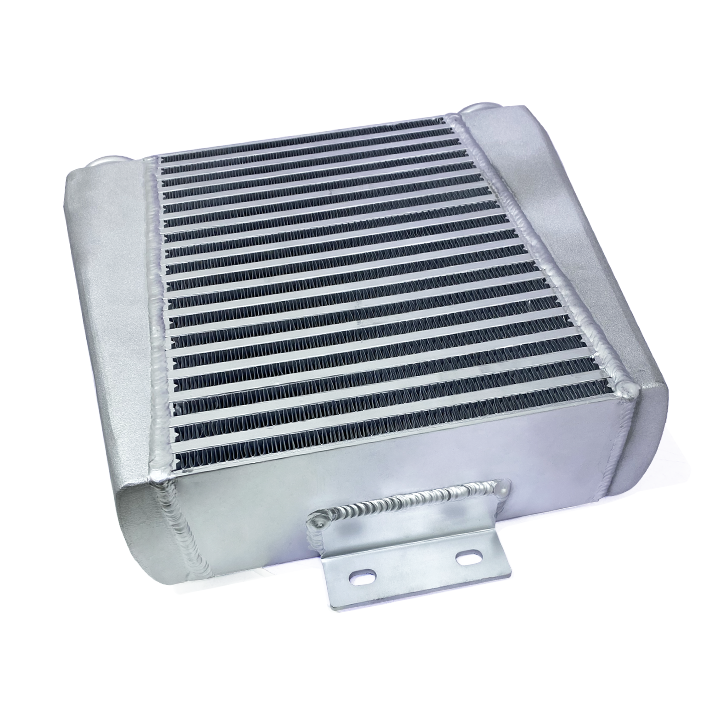 HF Intercooler Overall Size, 15"x14.25"x3.50", Core Size 12.5"x9.00"x3.50", 2.50" Inlet/Outlet, Bead Blasted Endtanks, 500HP Efficient
