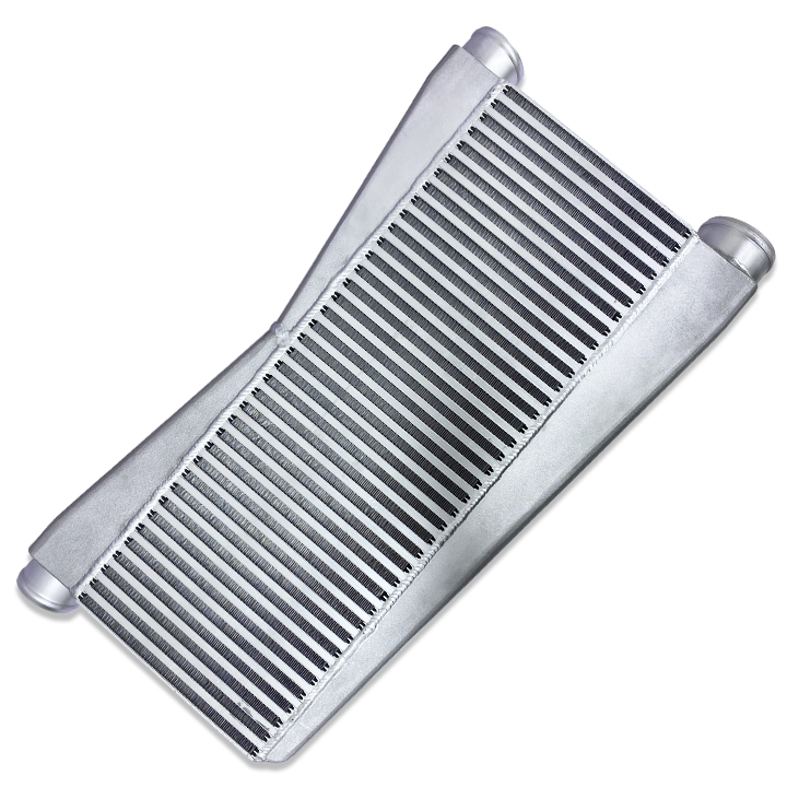 HF Intercooler Core Size, 25"x9"x3.5", Overall Length 28", 1-3" Outlet and 2-2.5" Inlets, 1950 CFM Flow Rate, 1300 HP Efficient