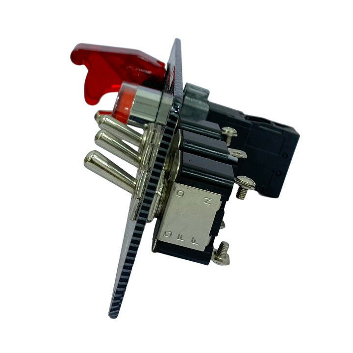 Racing Switch Panel, Covered Toggle Switch, 3 Toggle Switch, Push Button, Red LED
