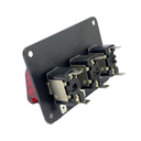 Switch Panel, 3x Covered Toggle Switch, Red/Blue/Green