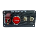 Racing Switch Panel, Covered Toggle Switch, 2 Toggle Switch, Push Button, Red LED