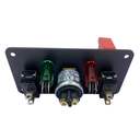 Switch Panel, 2x Covered Toggle Switch, Red/Green Indicator, Push Button
