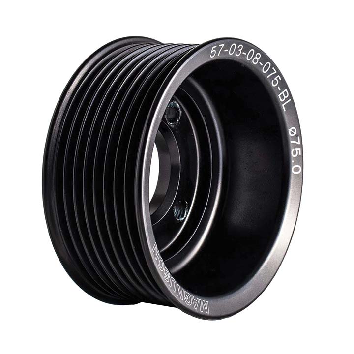 Magnuson Two-Piece Pulley, 8 Rib, 75mm Diameter 57-03-08-075-BL