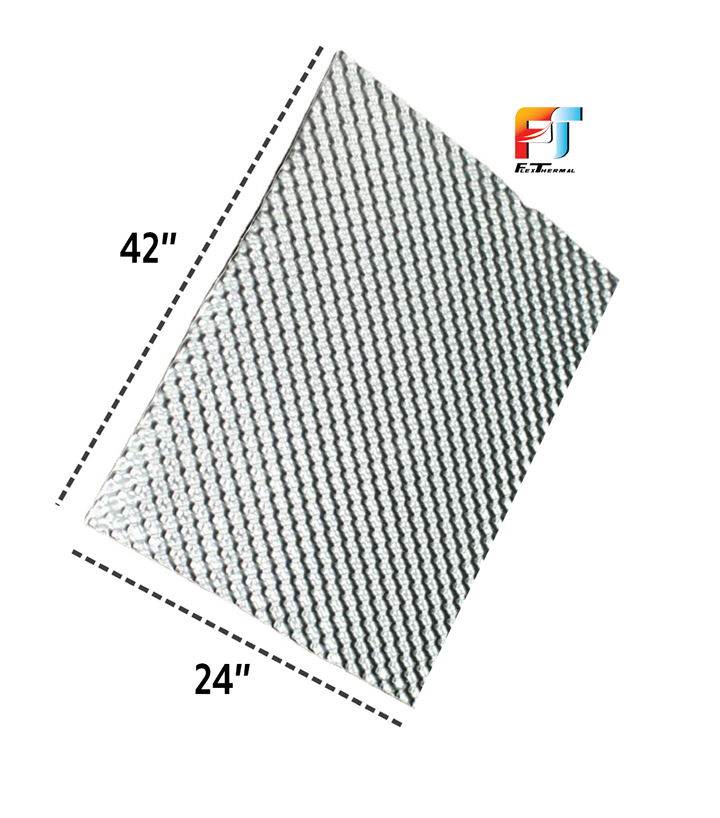 Aluminum Muffler Heat Shield, 42"x24" w/ 4 Ties, Each