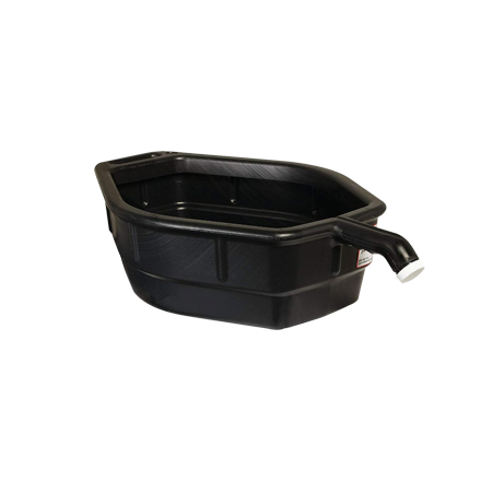 MWC 5 Gallon Open Top Drain pan w/ Pour Spout - Black