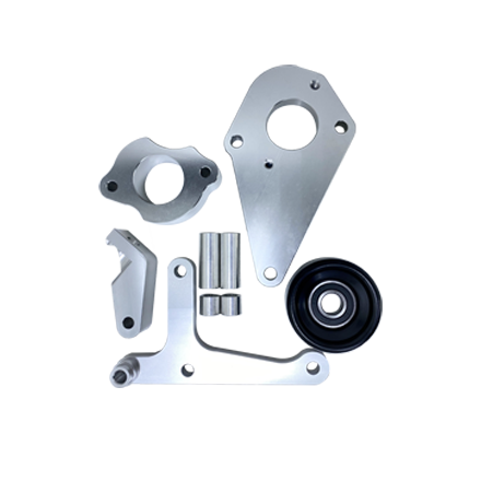 LS Truck Low Mount Alternator, Power Steering Pump Brackets LSX LS1 LS6 Billet
