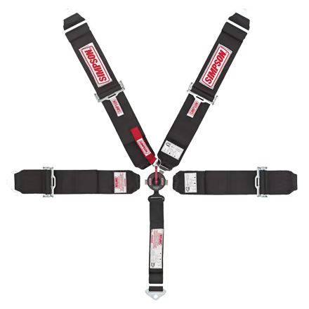 Simpson Racing Lever Camlock Harness 5 Point 55 In. Black