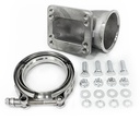 PSR T3/T4｜Elbow Adapter｜304SS, 90 Elbow｜T3 & T4 Single Scroll to 3" V-Band｜Incl' 3" V-Band Flange & Clamp Kit