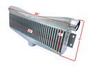 HF Intercooler Core Size, 25"x6"x3.5", 1-3" Outlet and 2-2.5" Inlets, Outlet is Angled 15 degrees, 1453 CFM Flow Rate, 968 HP Efficient