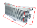 HF Intercooler Core Size, 25"x9"x3.5", 1-3" Outlet and 2-2.5" Inlets, Outlet is Angled 15 degrees, 1950 CFM Flow Rate, 1300 HP Efficient, 2psi Pressure Drop at 1950 CFM