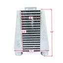HF Intercooler Overall Size, 15"x11"x3.50", Core Size 12.5"x6.00"x3.50", 2.50" Inlet/Outlet, Bead Blasted Endtanks, 500HP Efficient