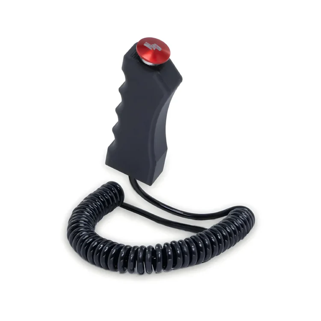 Nitrous Outlet Quick Fire Pistol Grip Logo Momentary Mushroom Cap Push-Button w/ Spiral Stretch Cord