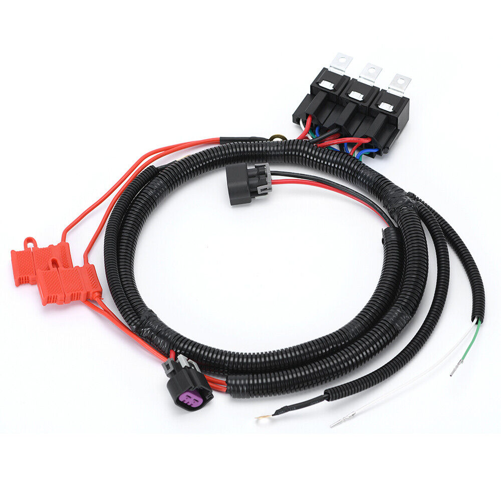 MH Dual Electric Fan Upgrade Wiring Harness Kit Compatible for 99–06 GM ECU Control Replace