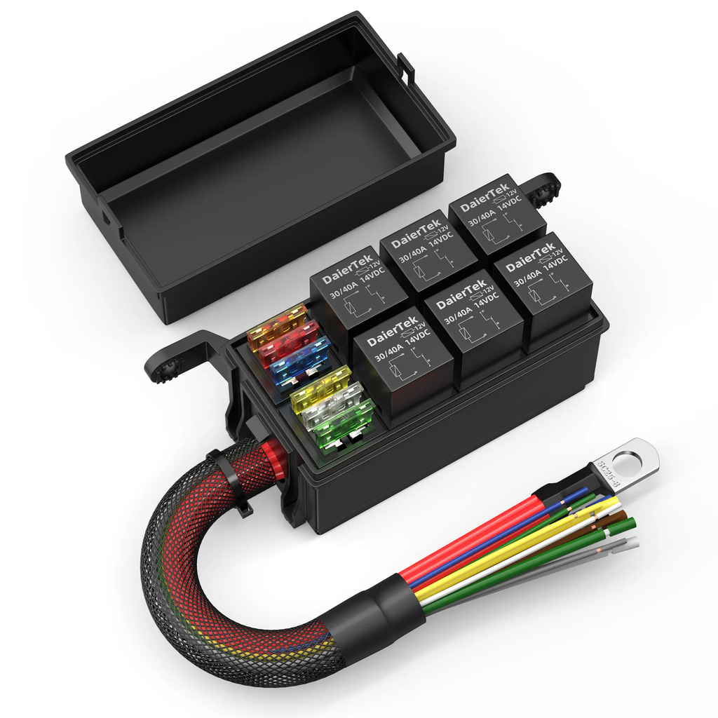6-Way Relay Socket w/ Relays & Fuses, Wired