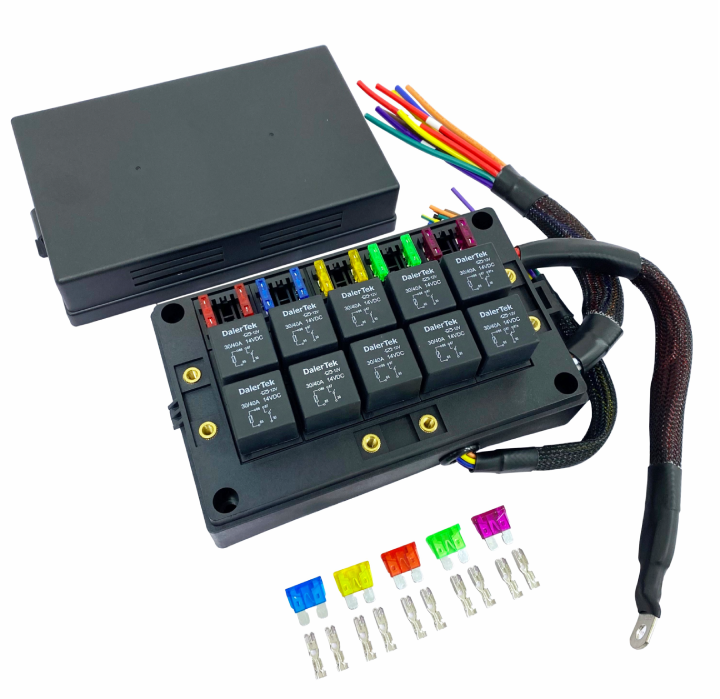 10-Way 12V Relay Socket w/ Wire Leads