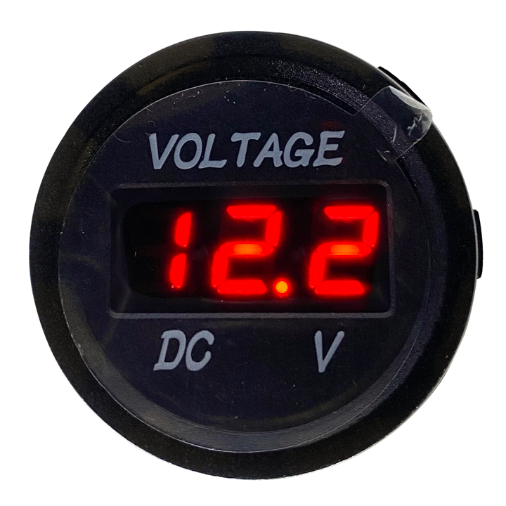 Red Voltmeter, 5-48V and Standard Nut