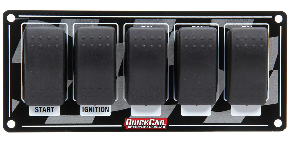 QuickCar Ignition Panel Rocker Switch Panel Flag