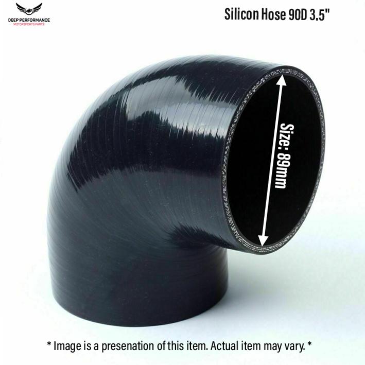 Silicon Hose 90D 3.5&quot; Black GMC