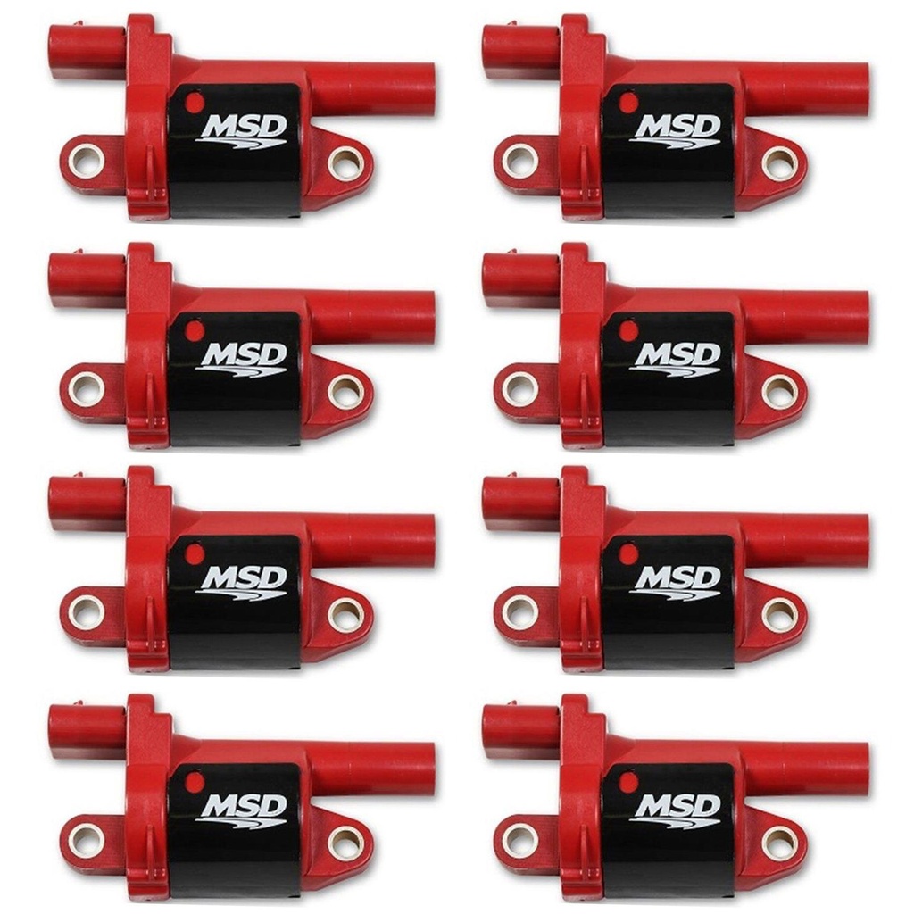MSD Coils, Red, Round, 2014 &amp; up GM V8, 8-pk