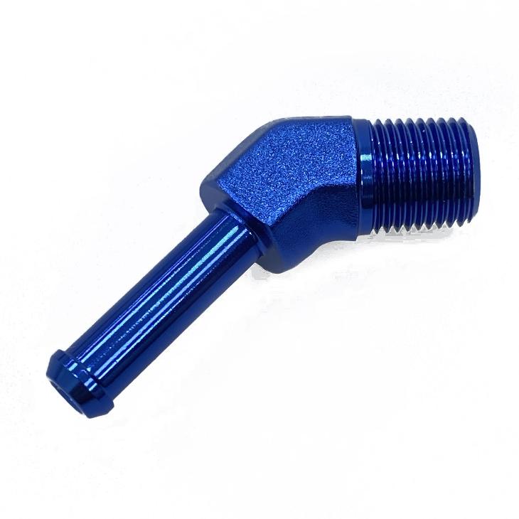 1/8" NPT to 1/4" Barb 45D Blue