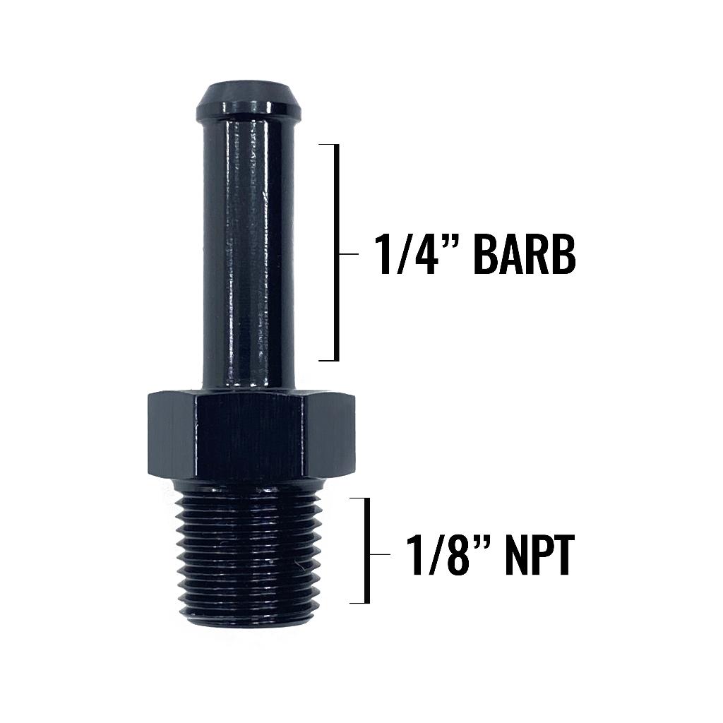 1/8" NPT to 1/4" Barb ST Black