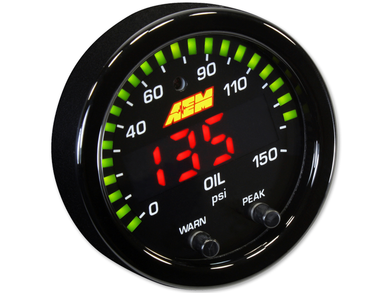 AEM Oil Pressure Gauge 150PSI - Digital