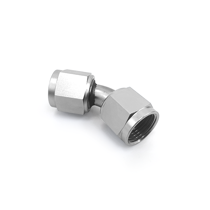 Female Adapter 45D AN8 Silver
