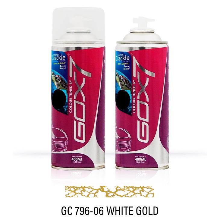 Gox7 Leather Crackle White Gold