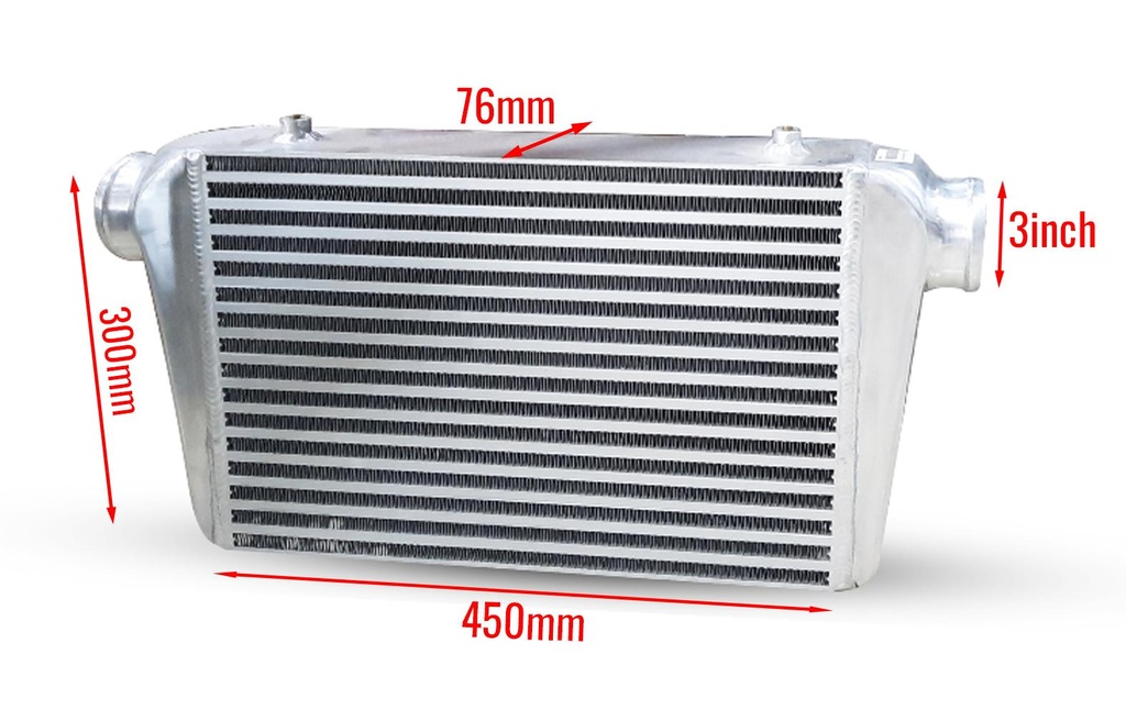 Intercooler 450x300x76mm 3" Inlet and Outlet