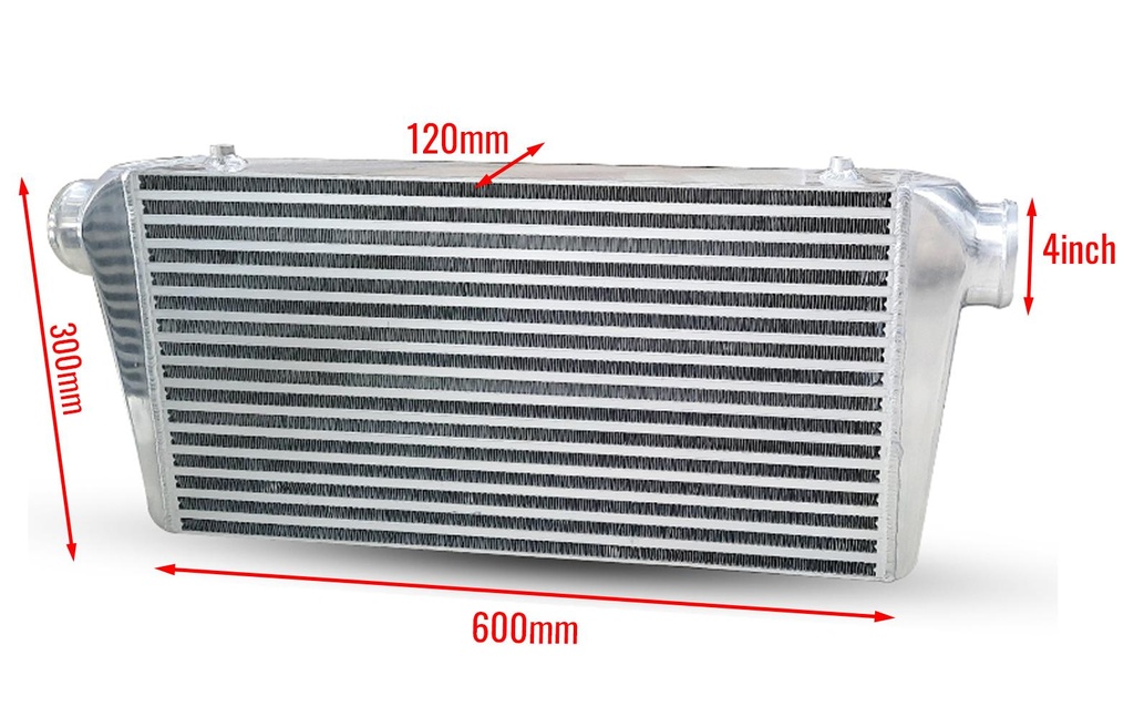 Intercooler 600x300x120mm 4" Inlet and Outlet
