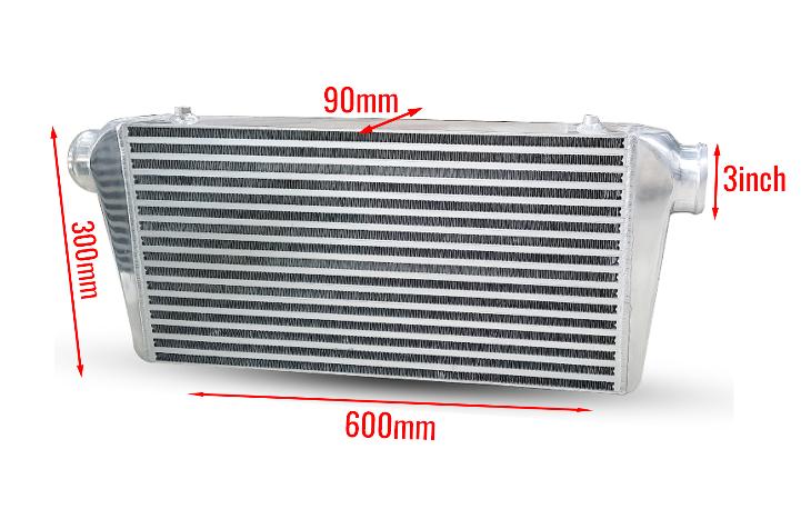 Intercooler 600x300x90mm 3" Inlet and Outlet