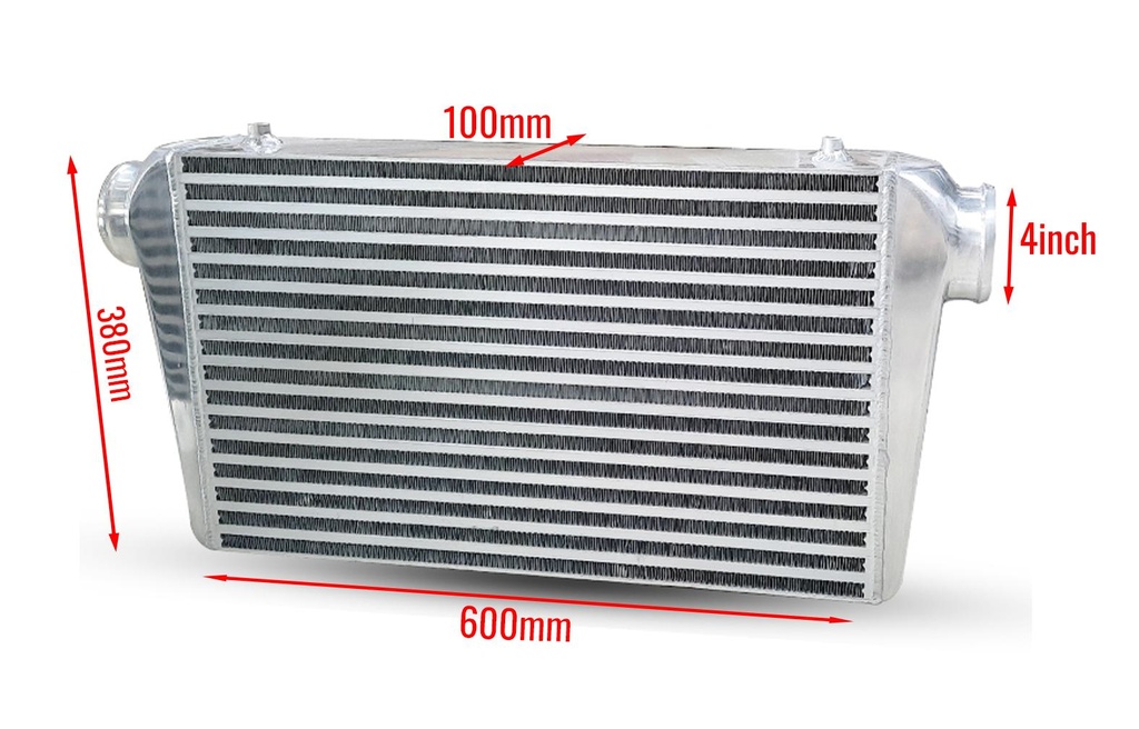 Intercooler 600x380x100mm 4" Inlet and Outlet