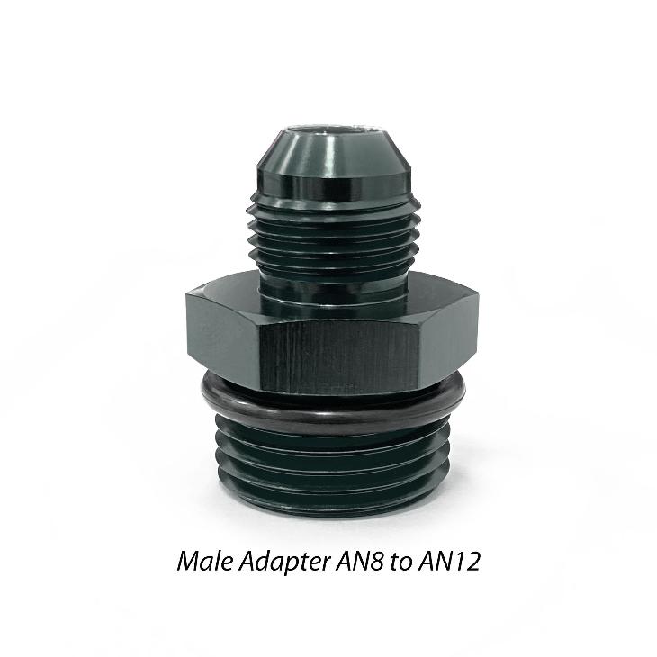 Male Adapter AN8-AN12 Black