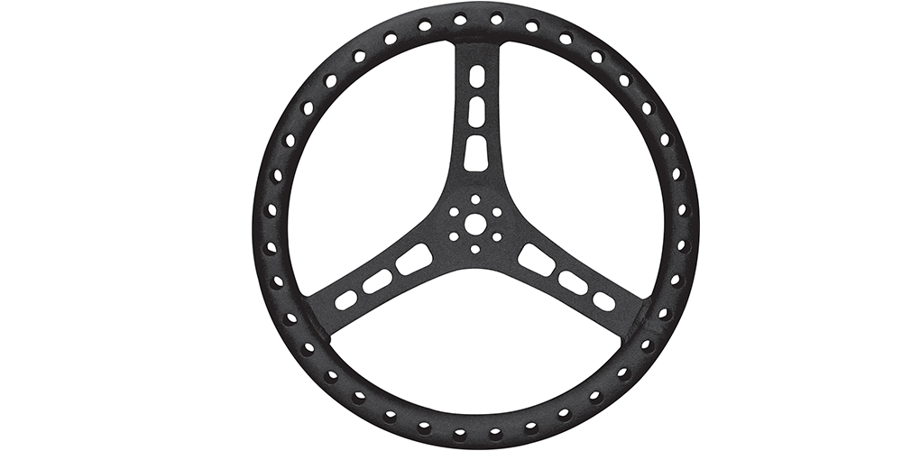 QuickCar 15" Alum LW Steering Wheel Black