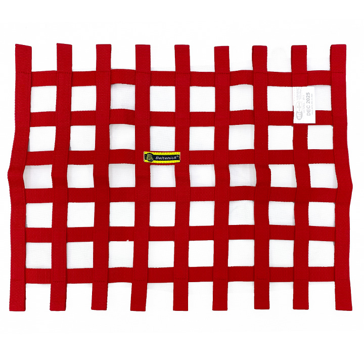SFI Ribbon Window Net, Size: 18" x 23" Red