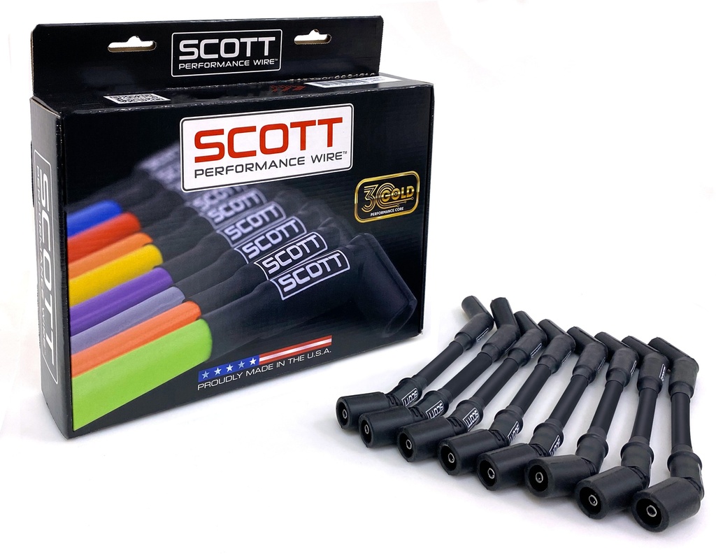 Scott Wire Set Chevy LS Short 525 Crate Over Valve Cover 10mm Black