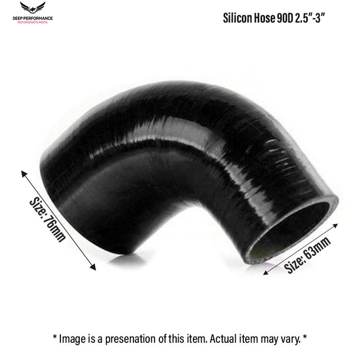 Silicon Hose 90D 2.5"-3" Black