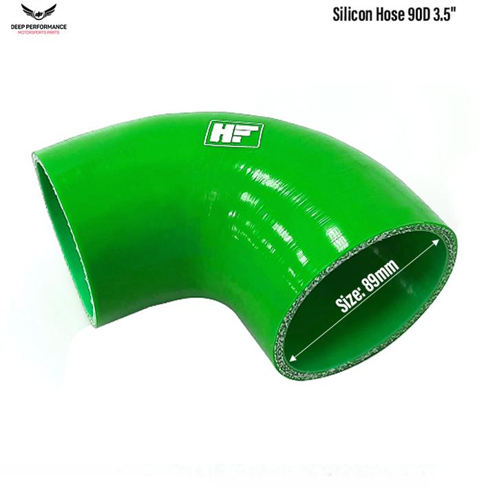 Silicon Hose 90D 3.5" L. Green