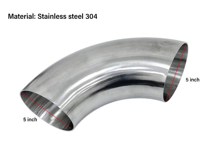 Stainless Steel 304 Pipe 5" 90D