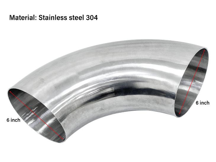 Stainless Steel 304 Pipe 6" 90D