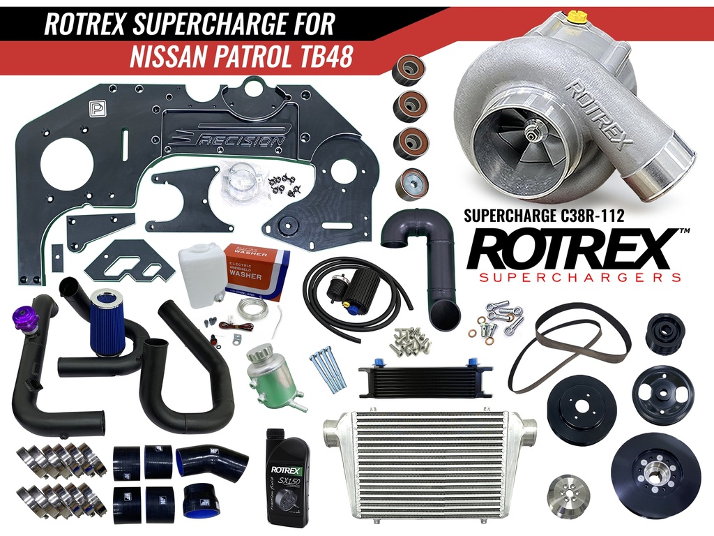 Supercharger Kit for Nissan Patrol Y62 4.0 (C38-71, 75mm pulley)