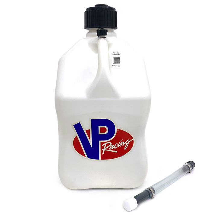 VP Racing Square Plastic Jug w/ Hose White